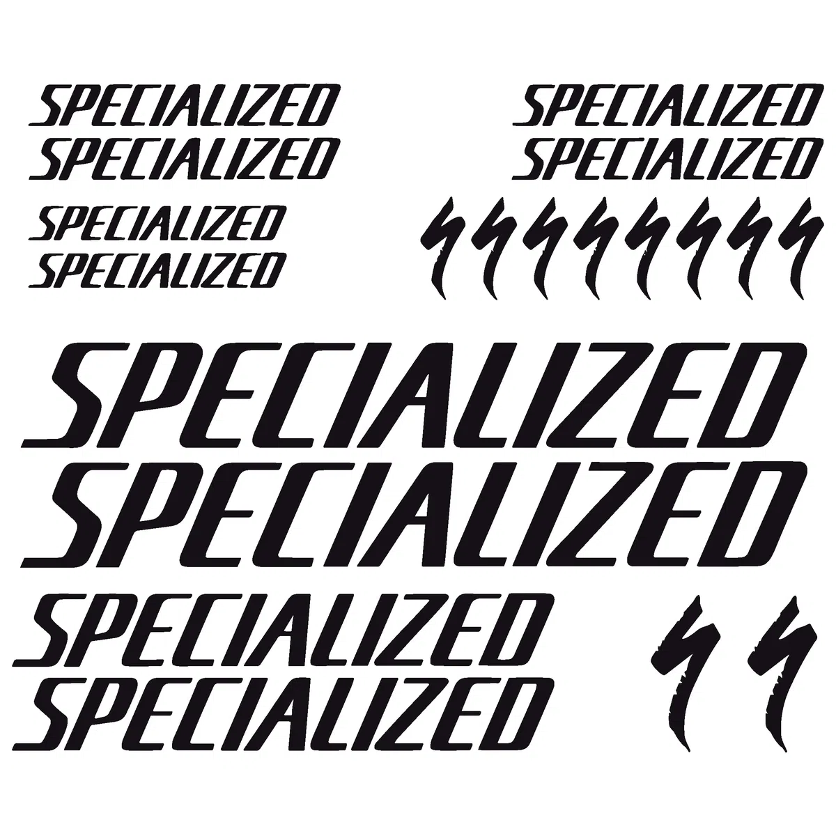 Specialized Set de Pegatinas para Bicicleta, 20 Unidades, Negro (Negro)