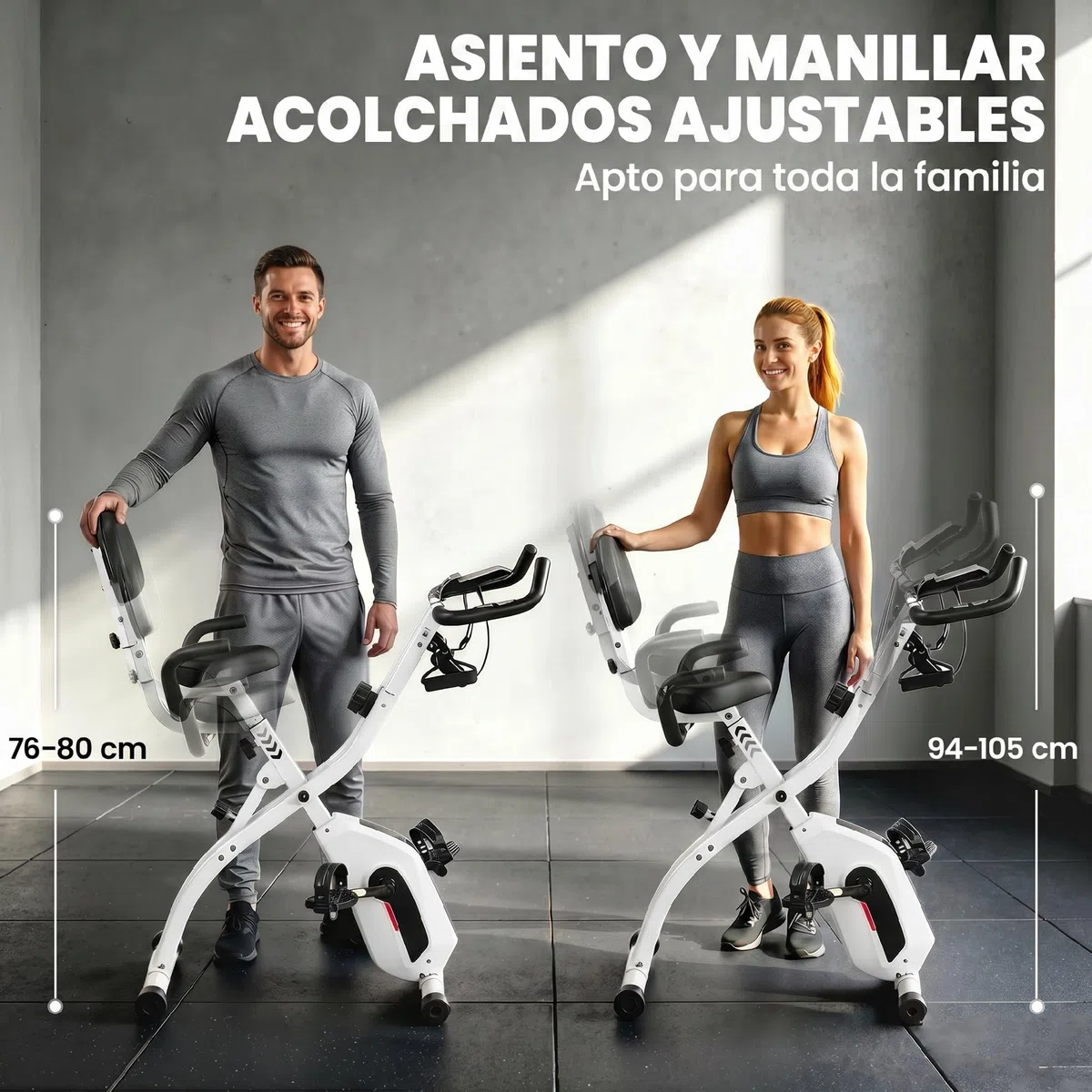 SPORTNOW Bicicleta Estática Plegable Casa 4 en 1 con APP Bluetooth
