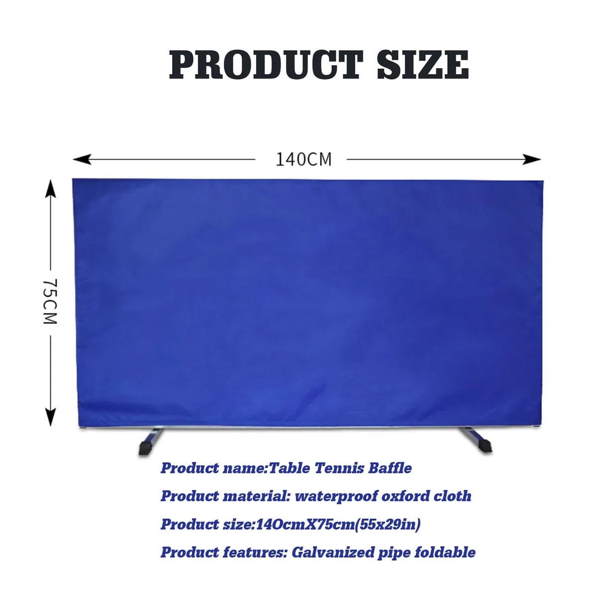 Barrera de Seguridad Plegable para Pistas de Ping-Pong, Valla de Entrenamiento portátil y Temporal, Ideal para escuelas y estadios (Negra, 140 x 75 cm - Paquete de 2).