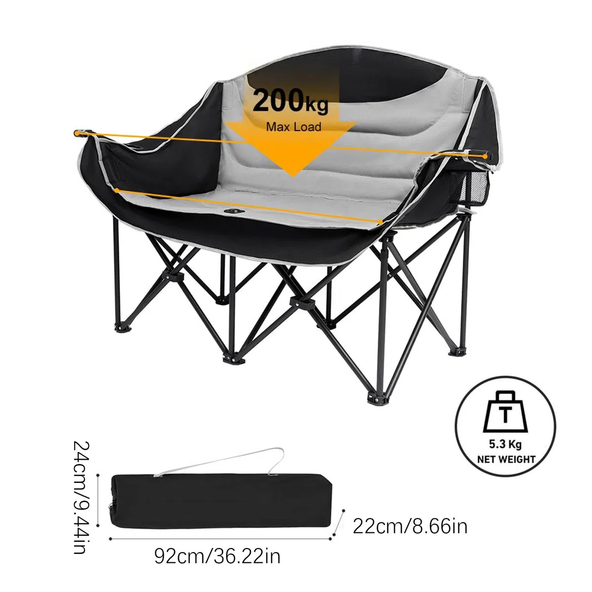 Doble Silla De Camping Equipo De Montañismo Plegable Y Resistente