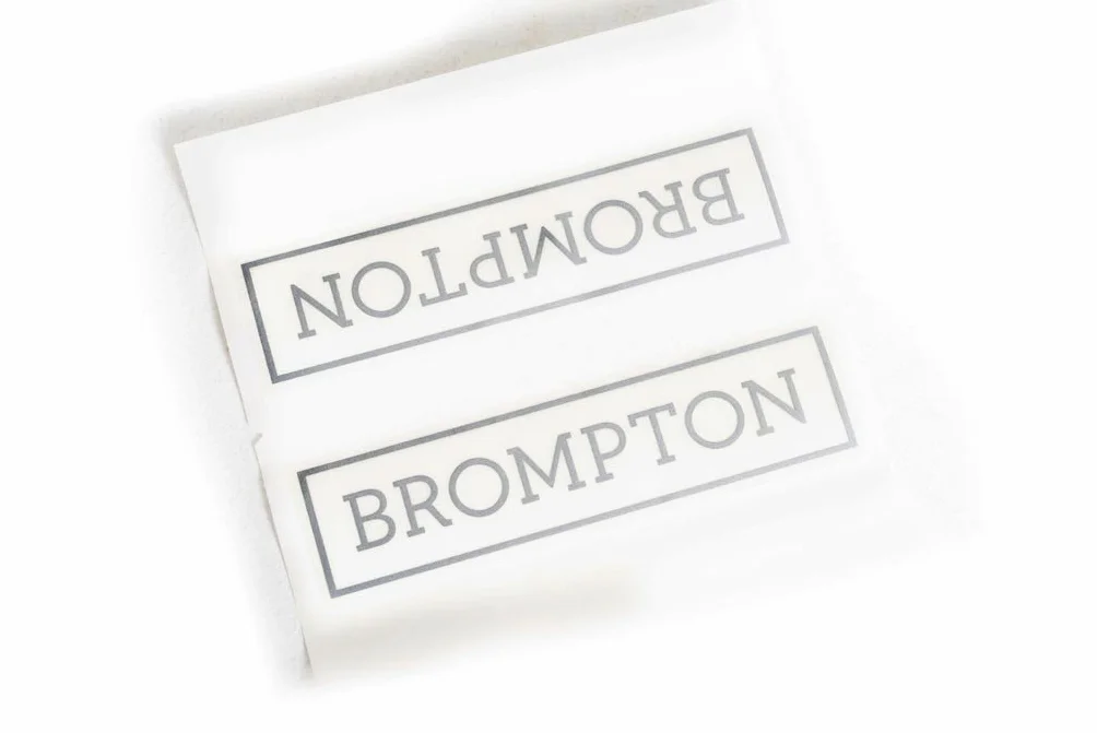 Brompton Calcomanía de repuesto - Plata - Adhesivo para Brompton - Etiqueta